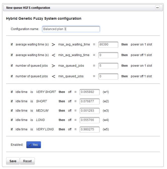 HGFS configuration form